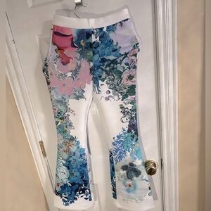 Cynthia Rowley hourglass floral bonded pants size 0 NWOT
